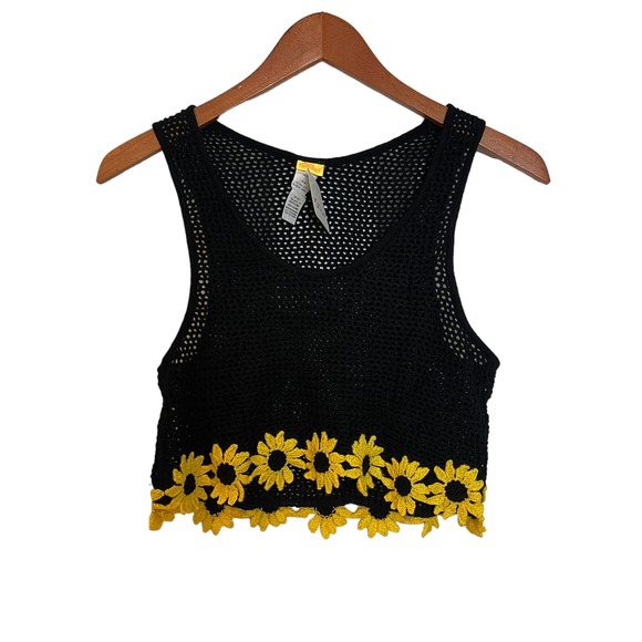 Agua Bendita Free People Colaboration Brit Sunshower Crop Top Tank Black Size S - Picture 5 of 12